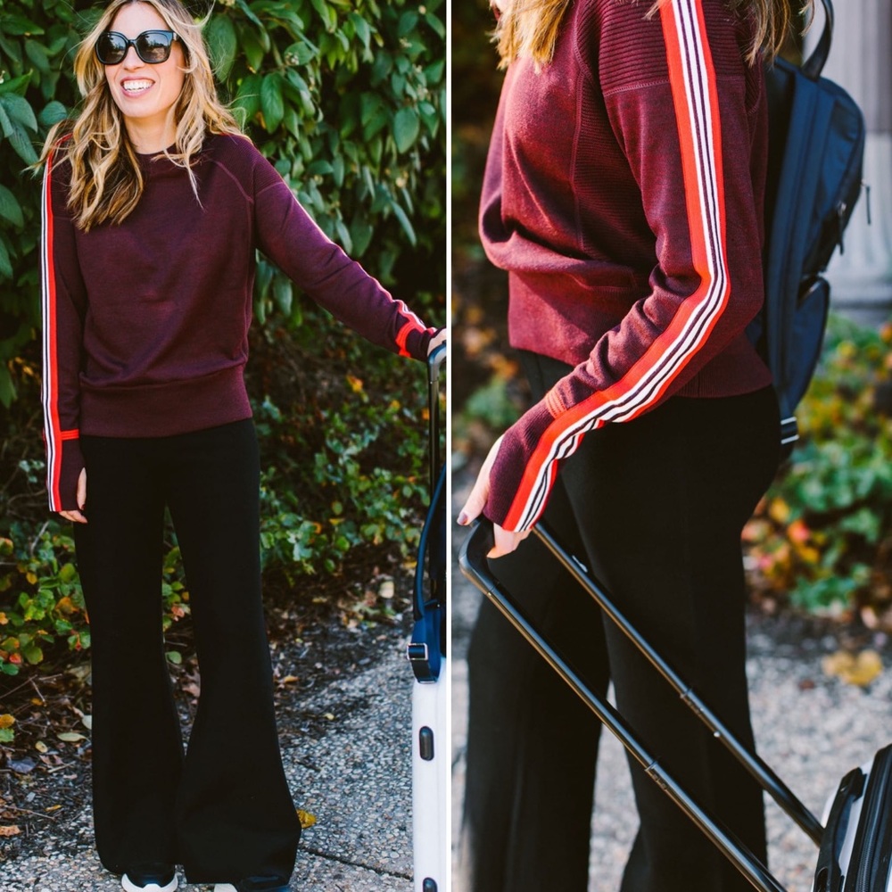 Athleta Canyon Colorblock Sweater in Antique Burgundy